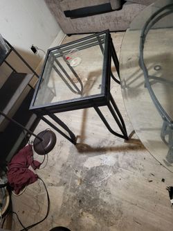 2 glass tables