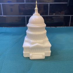 Vintage AVON Milk Glass After Shave Bottle “The Capitol Building” 