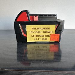 MILWAUKEE  18v LITHIUM ION BATTERY 6AH $38