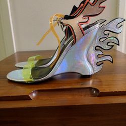 Cape Robbin Holographic Neon Flame Heel's Size US 6.5