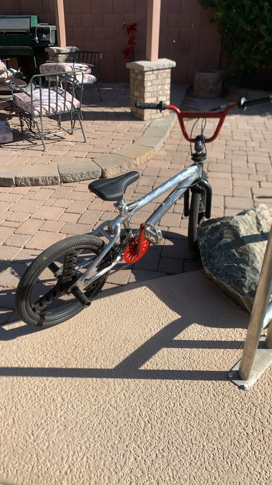 Heavy duty, BMX razor chrome bike