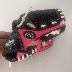 RAWLINGS 8-1/2" PL85PB Left HANDED Glove  BASEBALL MITT Pink/Black RHT