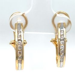 14KT Yellow Gold Diamond Hoop Earrings 4.00g .3CTW 163534/11