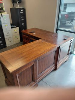 Solid wood desk in fair condition