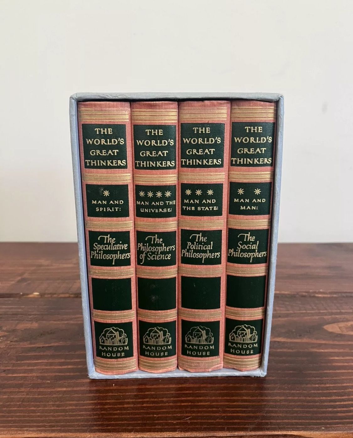 Vintage 40s Worlds Great Thinkers Philosophers Set 4 Lot Books 1947 HC Hard Case