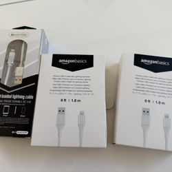Brand New - USB To lightning Cables. 6 Foot And 10 Foot