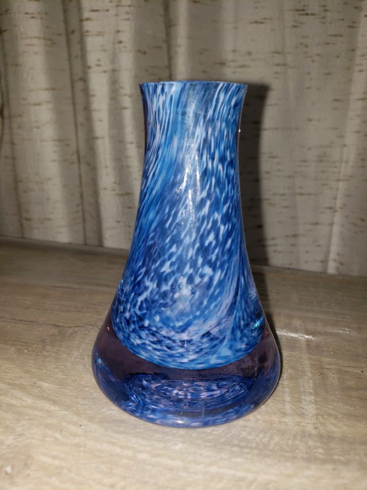 Handblown Single Small Vase and Crystal Dove