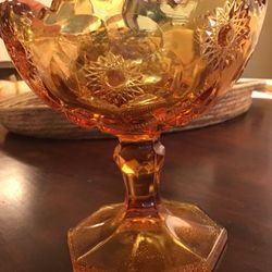Antique Amber glass dish