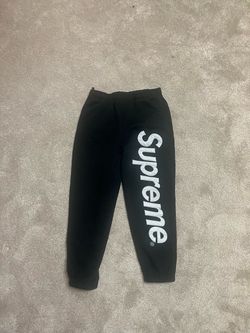 Supreme Black Sweatpants with Leg Logo