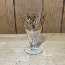 Vintage Kahlua Cocktail Mudslide Glass Gold Atomic Stars Barware NYE MCM 8oz