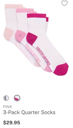 3-Pack Quarter Socks Pink