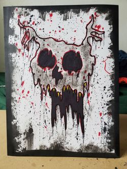 Splatter Deer Ink Drawing