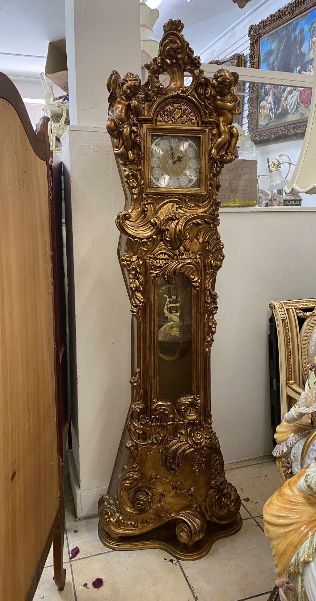 Italian Grandfather Clock Baroque Rococo Check My Other Posts for Sale ...