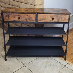 Rustic Entyway Shoe Bench Console Table
