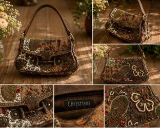 Vintage Christiana Hand Beaded Tapestry Handbag