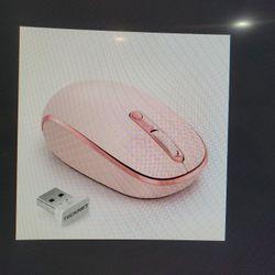 Pink Wireless Mouse, 2.4G USB Nano Receiver Plug & Play