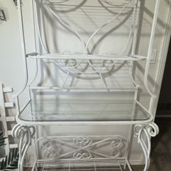 White Rod Iron/metal 4-tier Bakers Rack