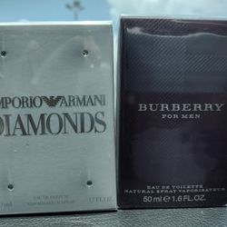 New Emporio Armani Diamond Perfume + Burberry For Men 