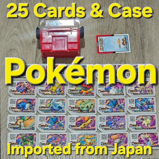 Pokemon Japan Ga Ole Game Tile Cards Collection of 25 Case Gaole
