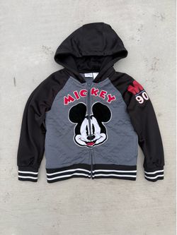 Kids Disney Mickey Mouse quilted jacket in grey and black size 4T