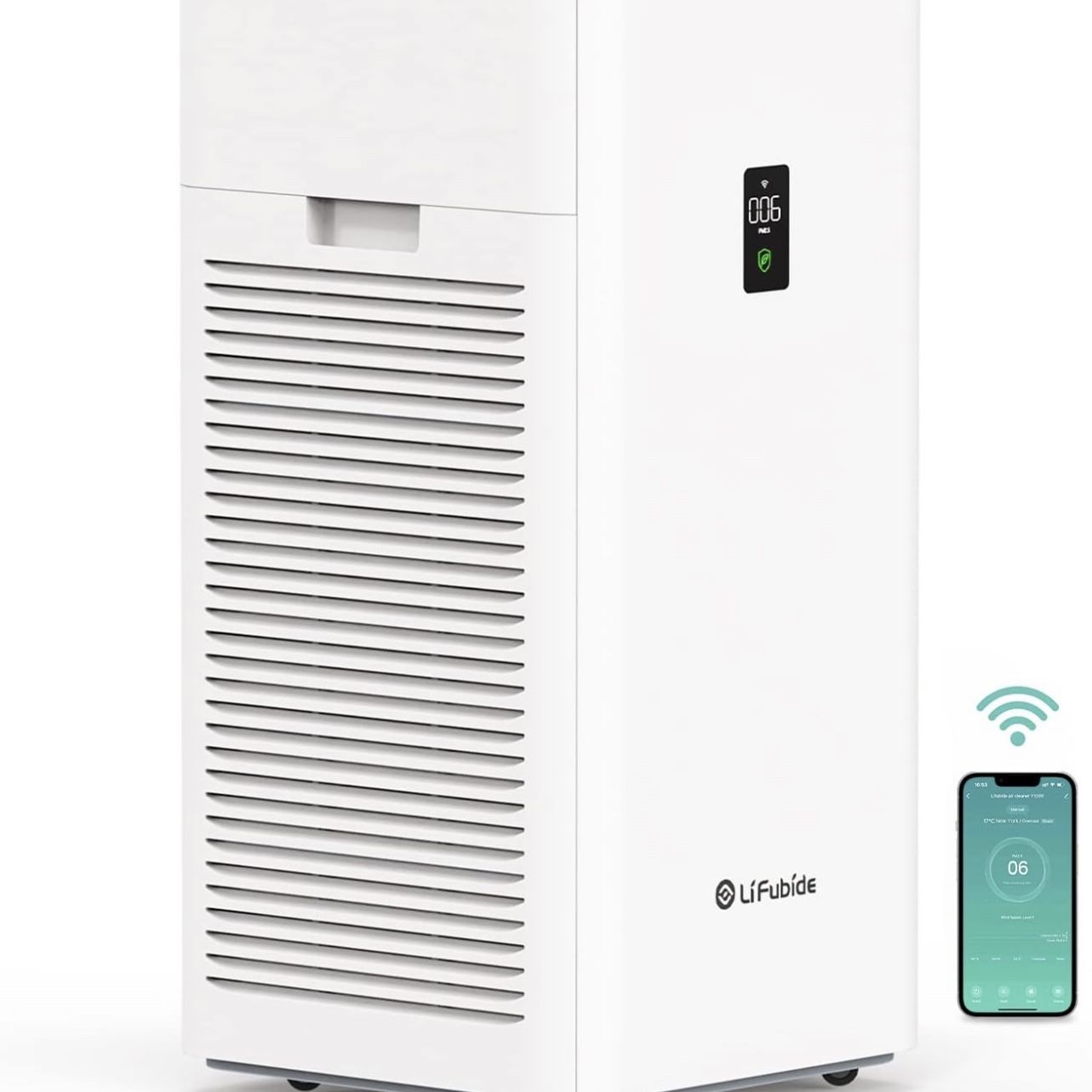 New Lifubide Large Room Air Purifier, H13 True HEPA,4555 Sq.Ft Coverage,24dB Low Noise For Bedroom,Removal Of 99.99% 0.01 Microns Particles, Pet Dande