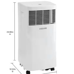 Vissani 5,000 BTU Portable Air Conditioner Cools 150 Sq. Ft. with Dehumidifier ( No Remote Control , No Hose AS IS -Working )