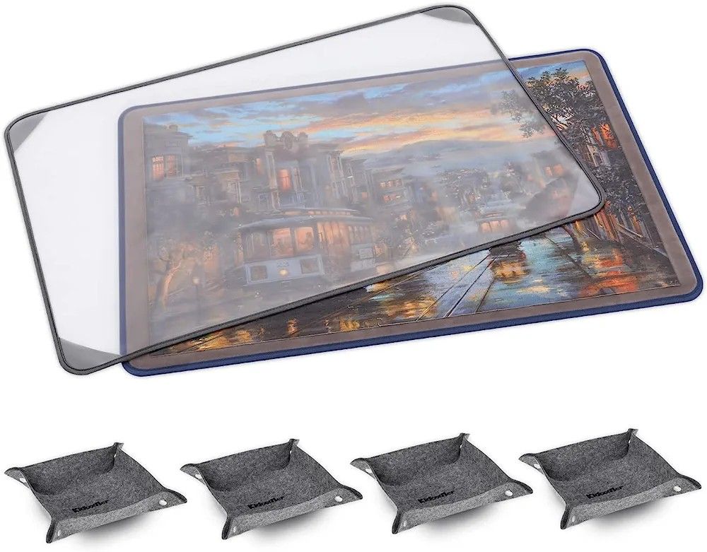 Jigsaw Puzzle Board Jigsaw Mat For 1500 Pieces With 4 Sorting Trays ...