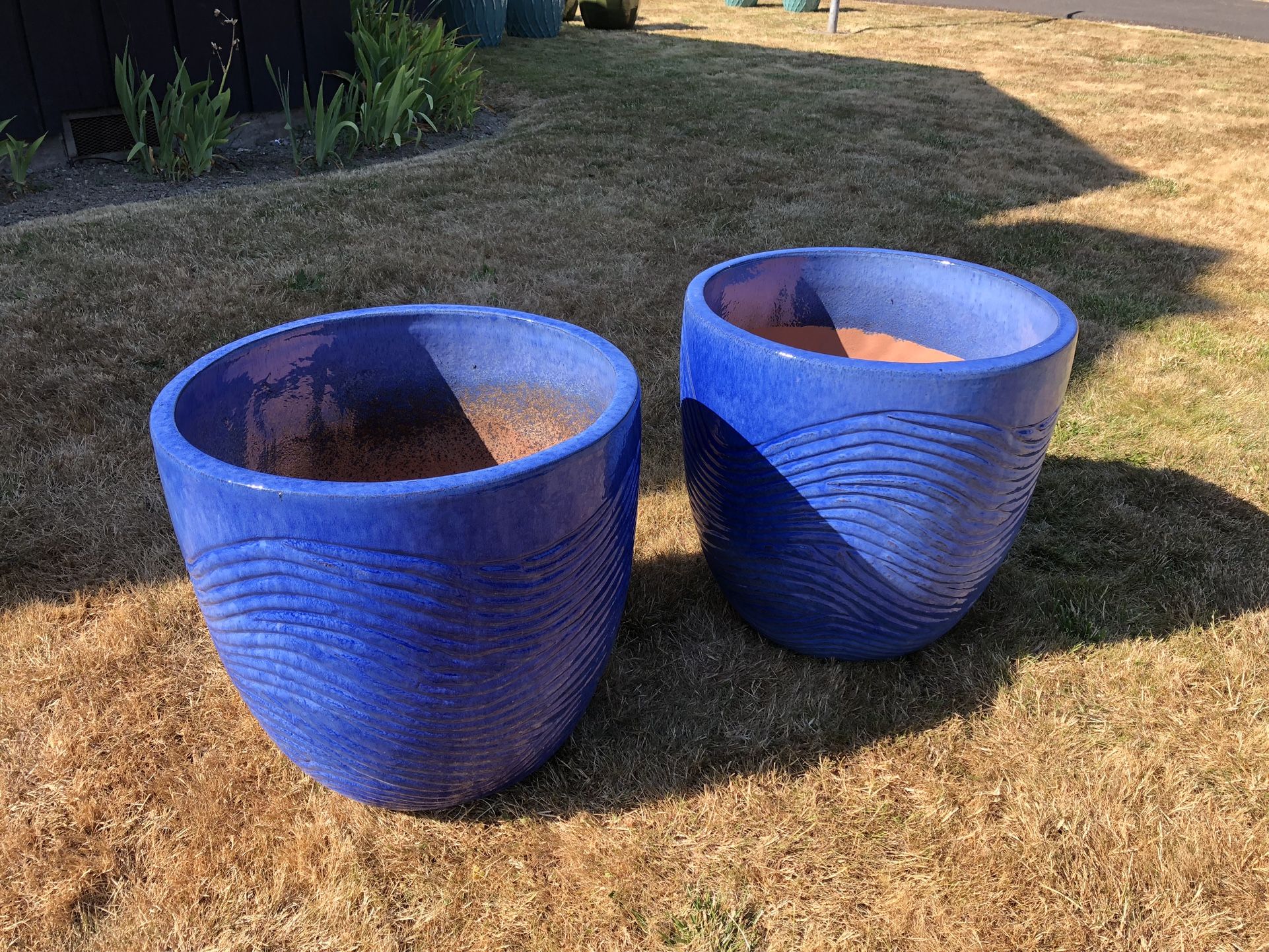 Extra Large Blue Ceramic Glazed Planter Pot!! Brand New!! 21”X21”