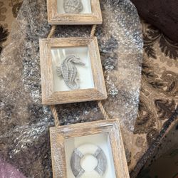 2 Foot Beach Nautical Themed 3 Piece Shadows Box 