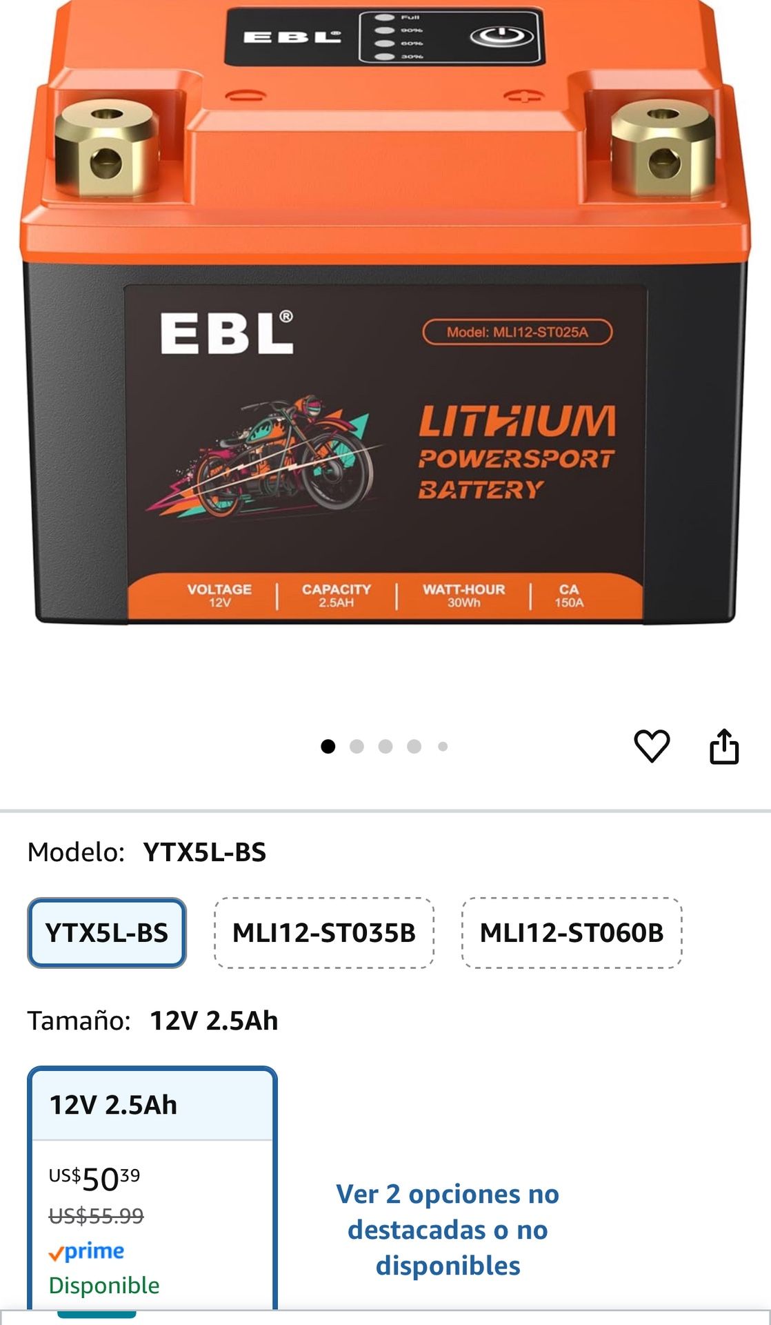 EBL Lithium Poses Battery New Ope Box