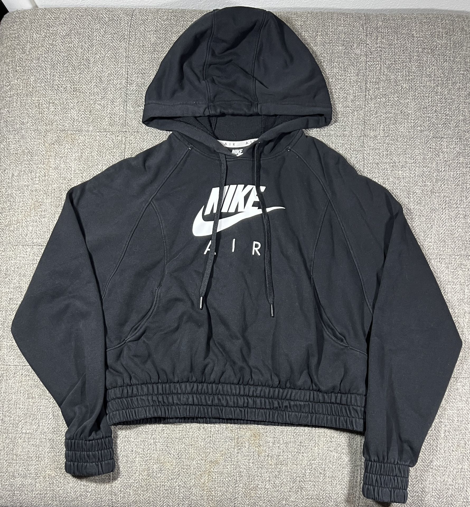 Nike Sportswear Air Women's Fleece Crop Hoodie Black Size S DM1716-010