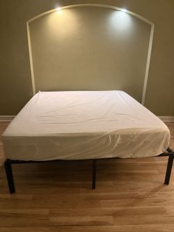 Mattress + Metal Platform Bed Frame