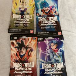 Dragon Ball Fusion World Card Game Awakened Pulse FB01 Booster Lot Of 4 ENG