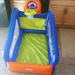 3 in one basketball, football and soccer inflatable play center.