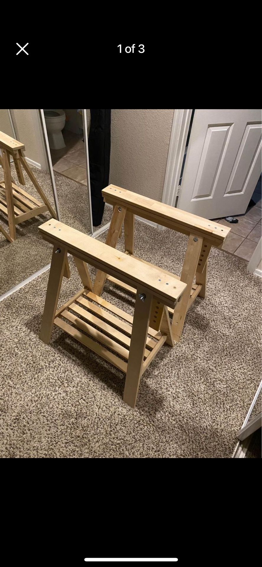 IKEA Birch Wood Mitchback Adjustable Desk Legs
