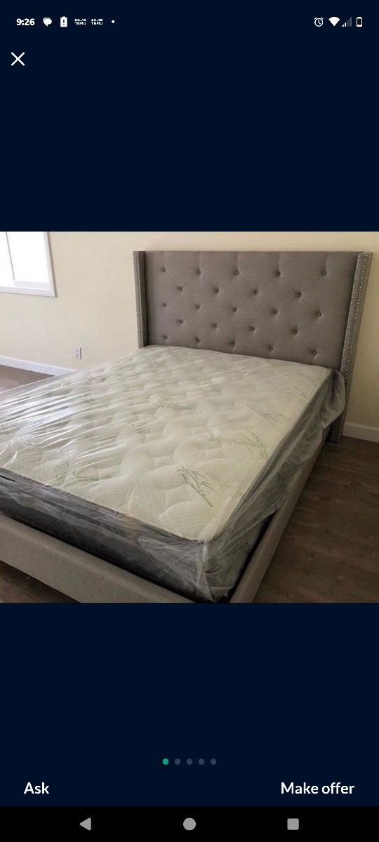 Homes And Gardens Queen Size Bed Frame With Queen Size Mattress Included