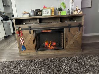 Ashley’s Built in Fireplace TV Stand Like New