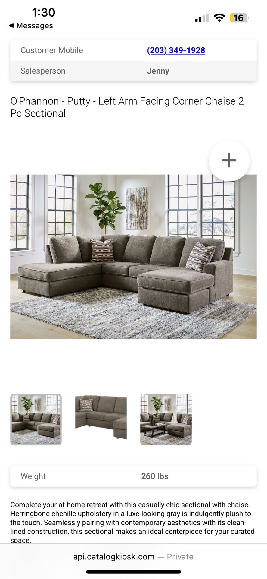 Brand New sectional
