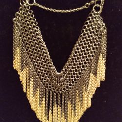 Choker/Pendant Silver and Gold Tone Color