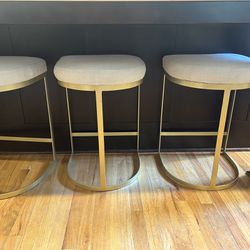 Gold Metal Counter Height Stools
