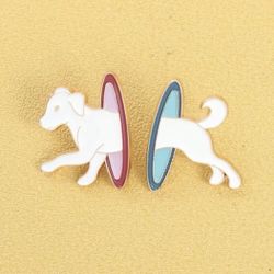 New - Puppy Dog Portal Pin Set Brooch 2 Pieces