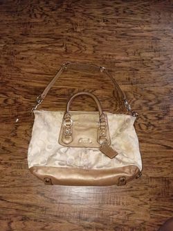 Beige & brown Coach handbag
