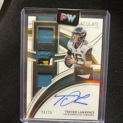 Panini Immaculate Trevor Lawrence Triple Patch On Card Auto