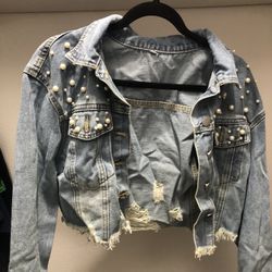 Distressed Pearl Jean Jacket