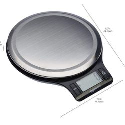 Amazon Basics Digital Kitchen Scale, 11 lb Capacity, LCD Display (Black/Stainless Steel)