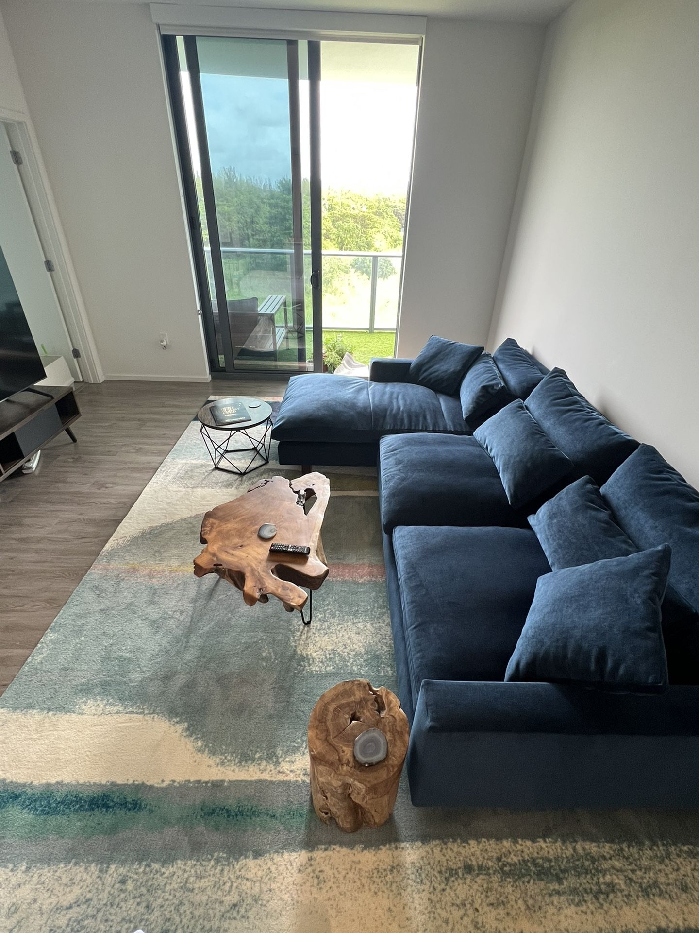 West Elm Harmony w/ LeftSided Chaise (2piece), Ink Blue Distressed