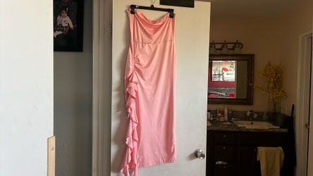 Cute pink slit dress