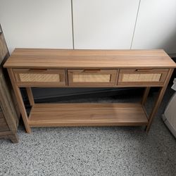 Wooden Table With Drawers 