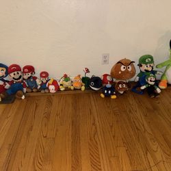 Super Mario Plush Collection – 17 Total Characters – $1,000 Retail Value!  Selling a complete Super Mario plush collection with 17 total characters.