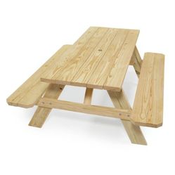 PICNIC TABLE WITH CHAIR DELUXE WOOD Seats 6 Adults. (THIS IS A KIT INCLUDES EVERYTHING YOU NEED)